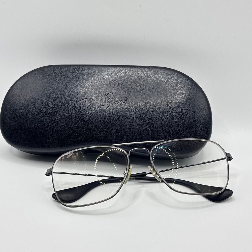 Vintage Ray Ban RB3610V 3032 Gunmetal Aviator Eyeglasses‎ Frames 58-15-140 Case
